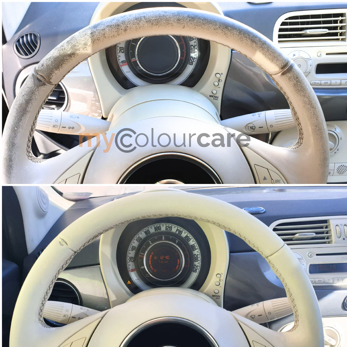 Kit Ritocco Volante Avorio 3 in 1 per Fiat 500 - Pelle o Ecopelle