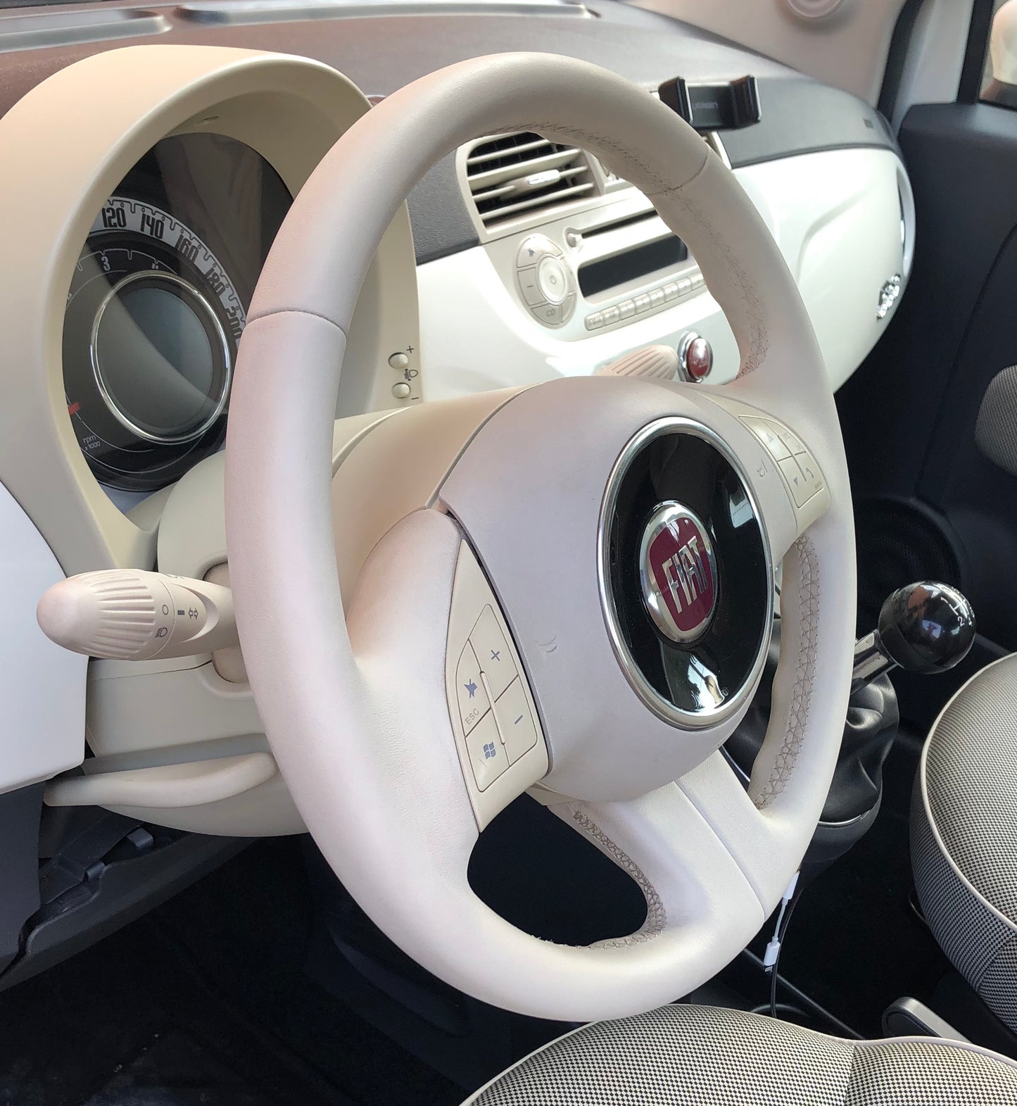 Kit Ritocco Volante Avorio 3 in 1 per Fiat 500 - Pelle o Ecopelle