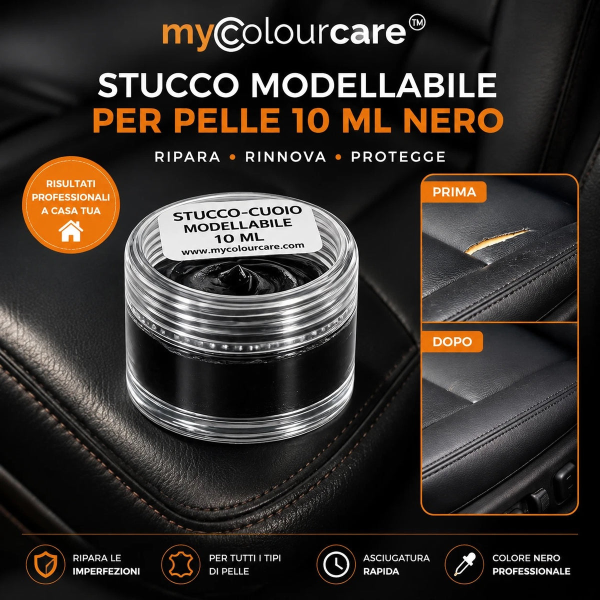 Cuoio Liquido per Pelle – Stucco Riparatore Mycolourcare 10 ml