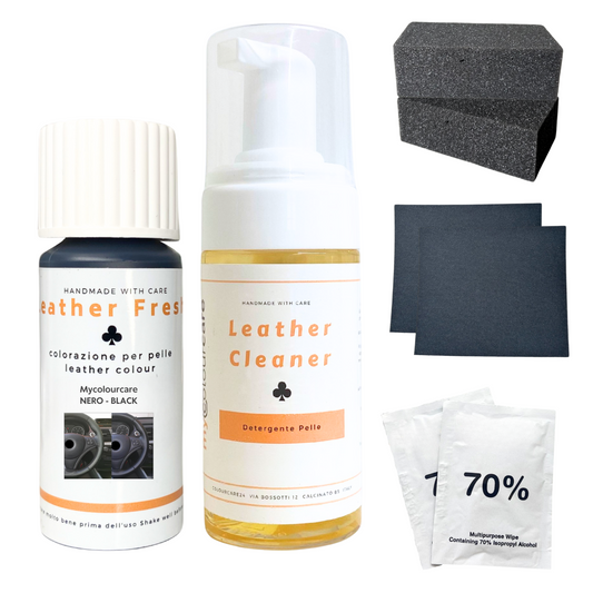 Kit Ritocco Nero Per Volante + Detergente - Pelle & Ecopelle