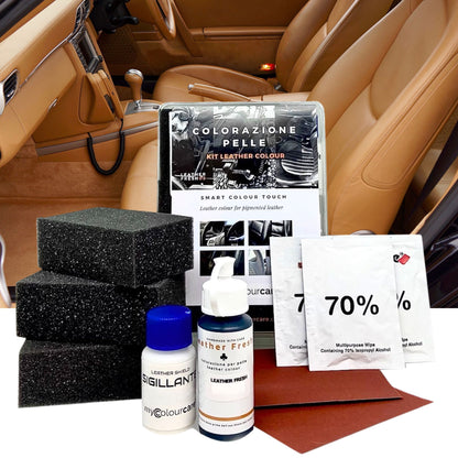 Porsche Shoulder Pad Touch-up Kit Sand Beige "Sandbeige" - Leather &amp; Eco-leather