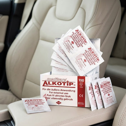 Alkotip - Salviette imbevute di alcool, sterili (confezione da 100 pezzi)