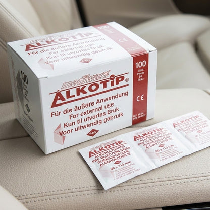 Alkotip - Salviette imbevute di alcool, sterili (confezione da 100 pezzi)