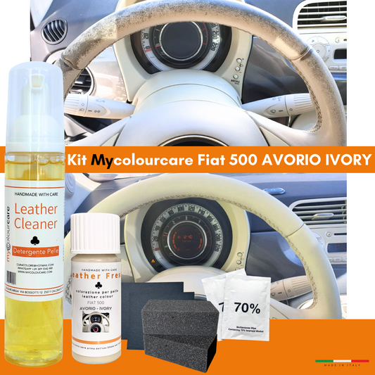 Kit Ritocco Per Volante Fiat 500 Avorio + Detergente - Pelle & Ecopelle