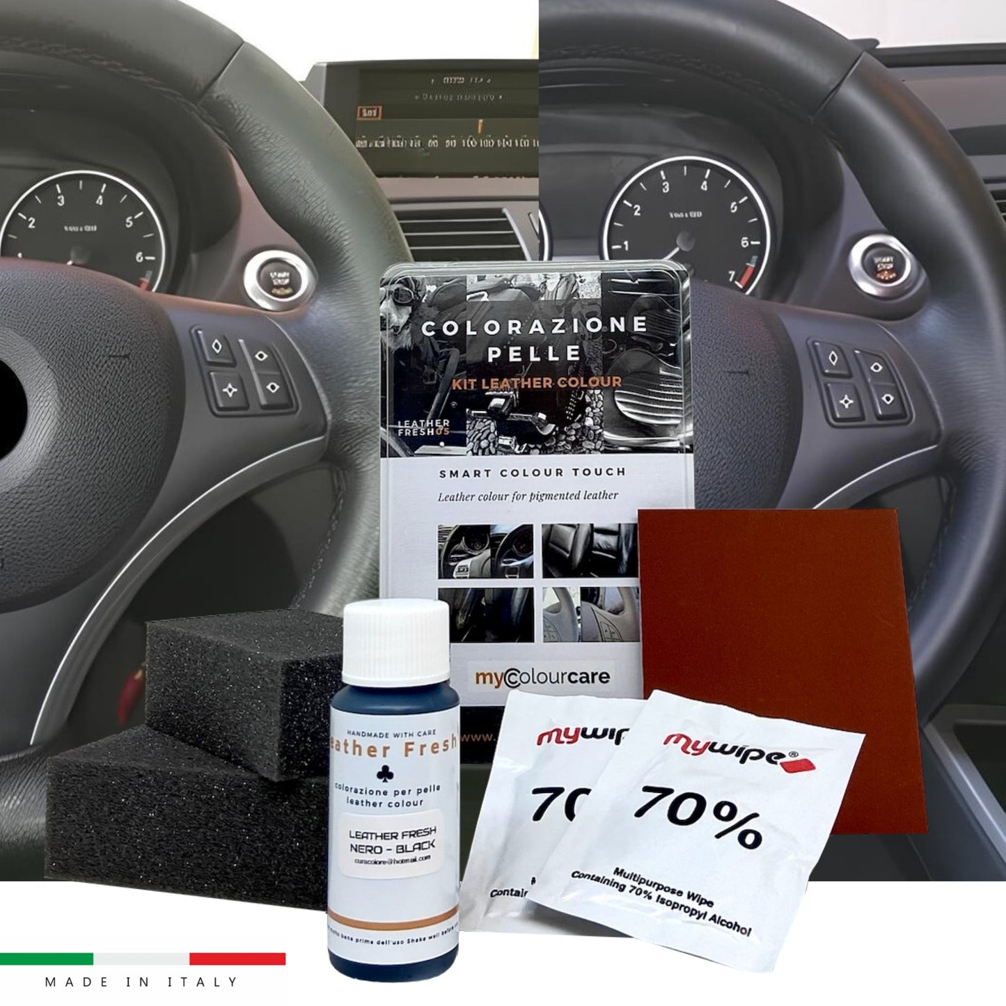 Kit Ritocco Volante Nero - Pelle o Ecopelle