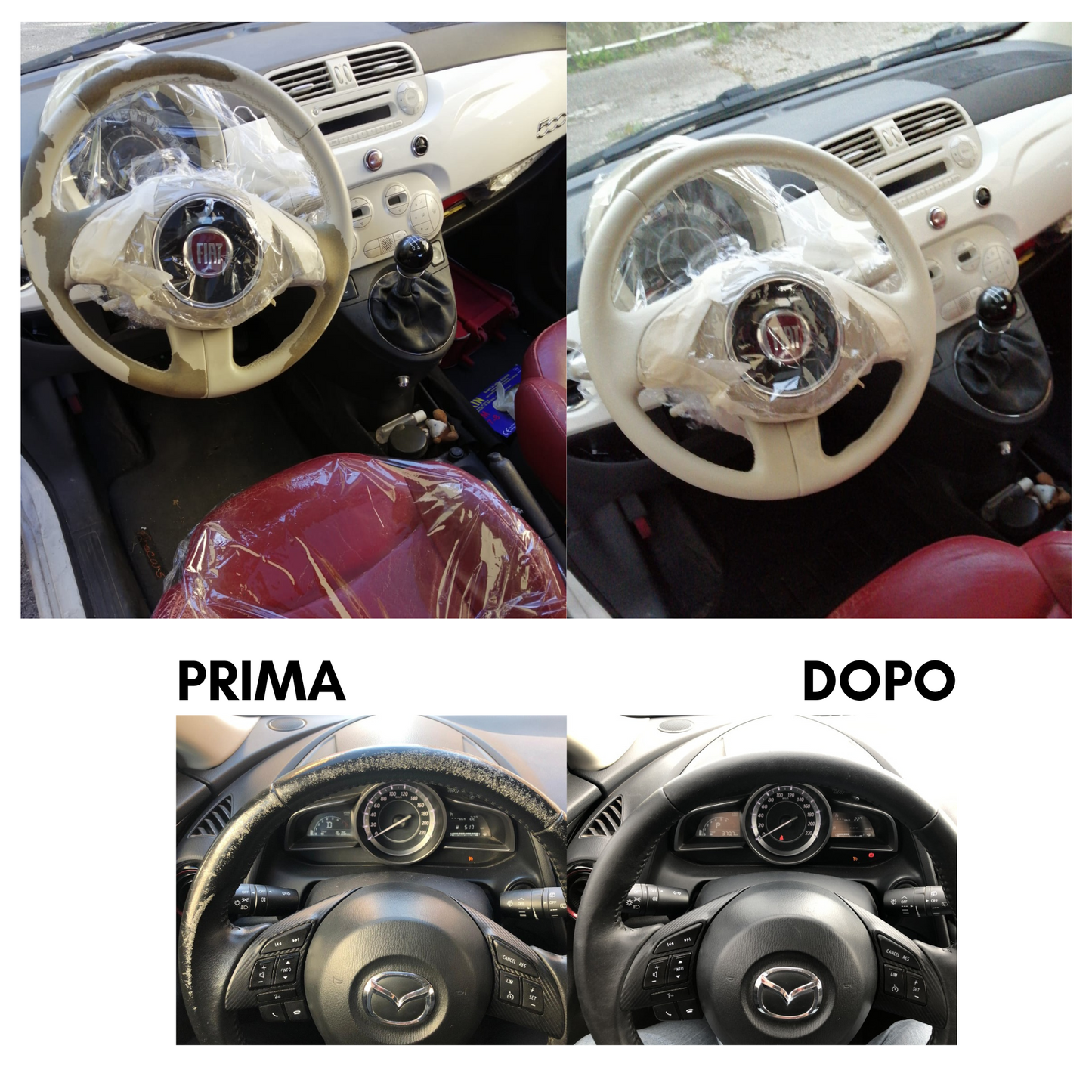 Kit Ritocco Volante Avorio Fiat 500 - Pelle o Ecopelle