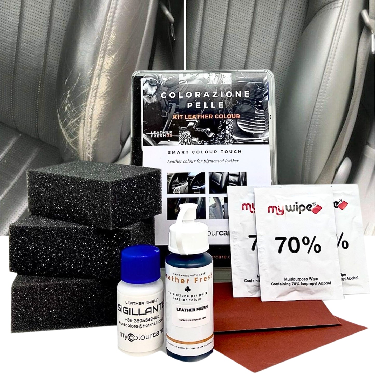 Black Shoulder Pad Touch-up Kit - Leather &amp; Eco-leather